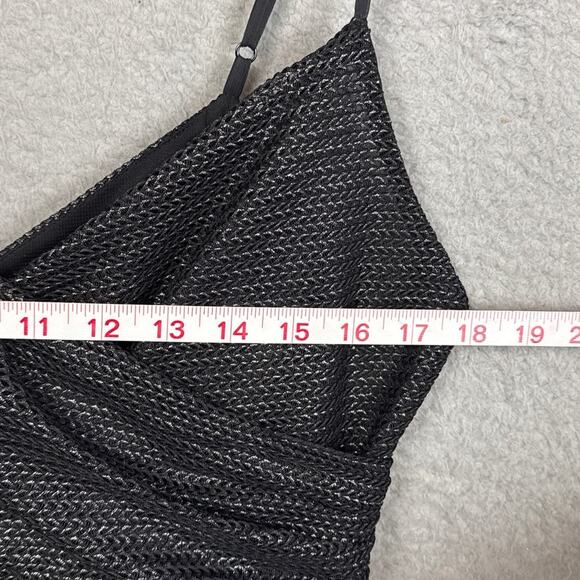 Silence + Noise Womens Black Metallic Dress Sz M Fairygoth Whimsy Sophisticated - Picture 4 of 8